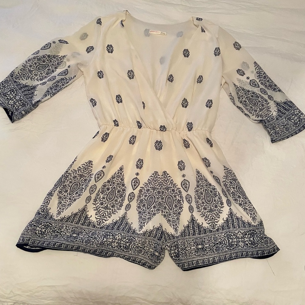 Agaci Blue and white romper size M